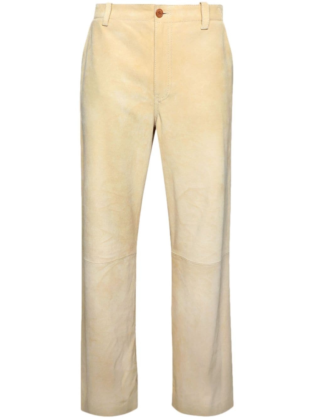 wide-leg suede trousers - 1