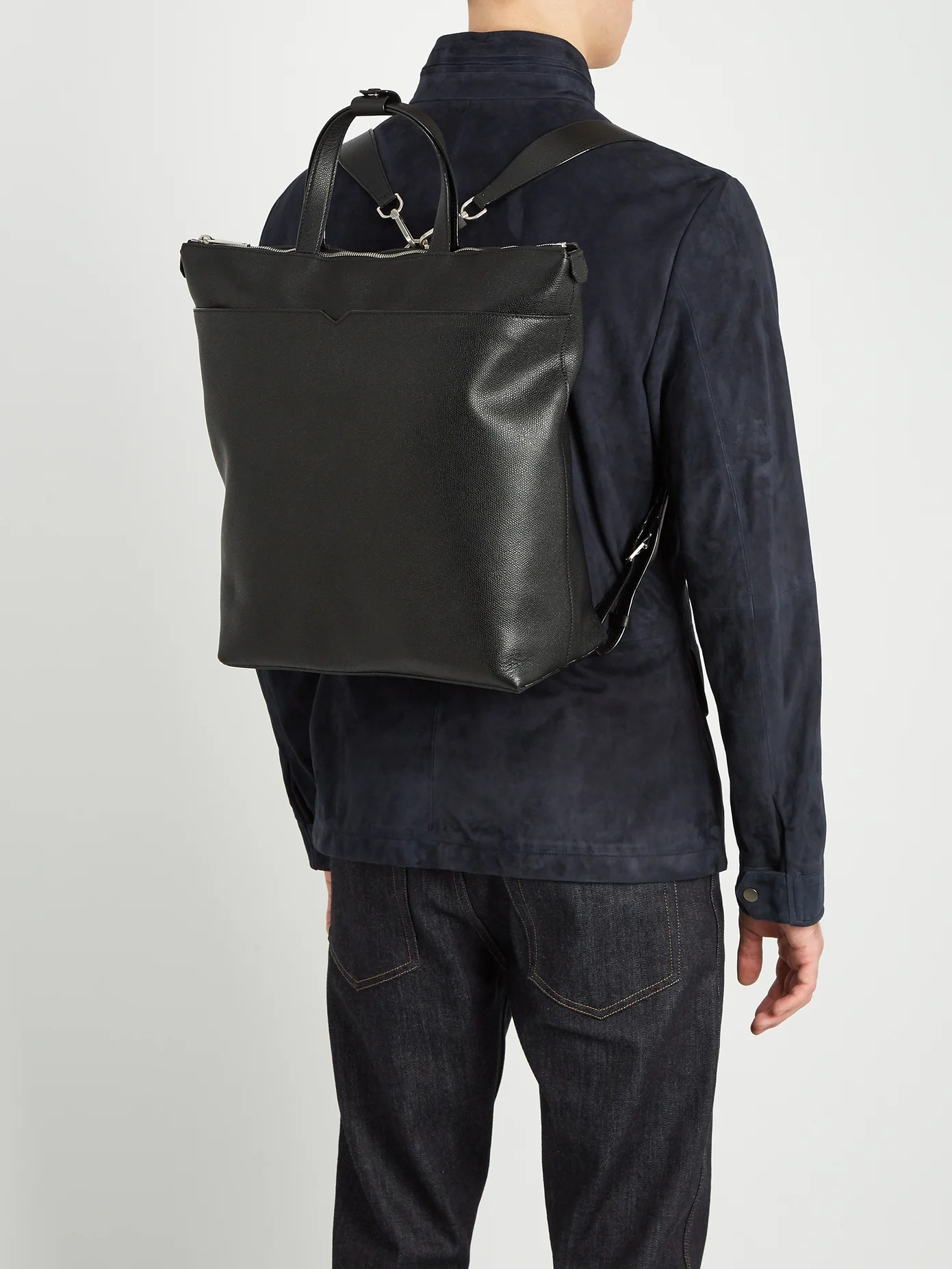 Grained-leather backpack - 2