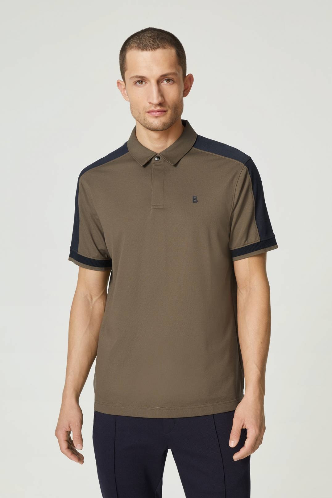 LAGOS POLO SHIRT IN OLIVE GREEN/NAVY BLUE - 2