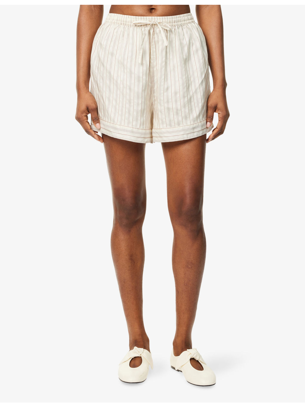 Wensu Striped Silk Shorts - 3