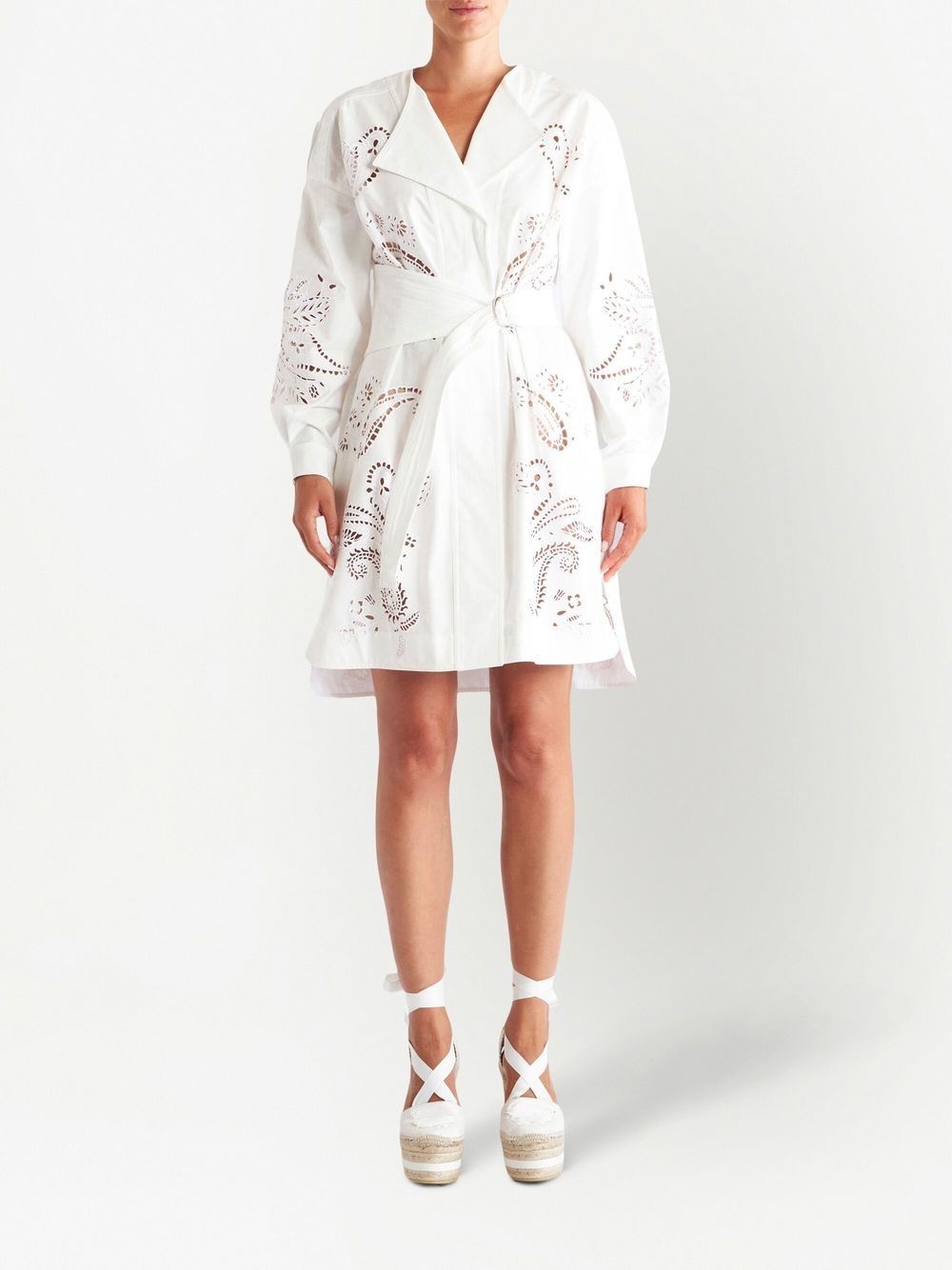 belted broderie anglaise shirtdress - 3