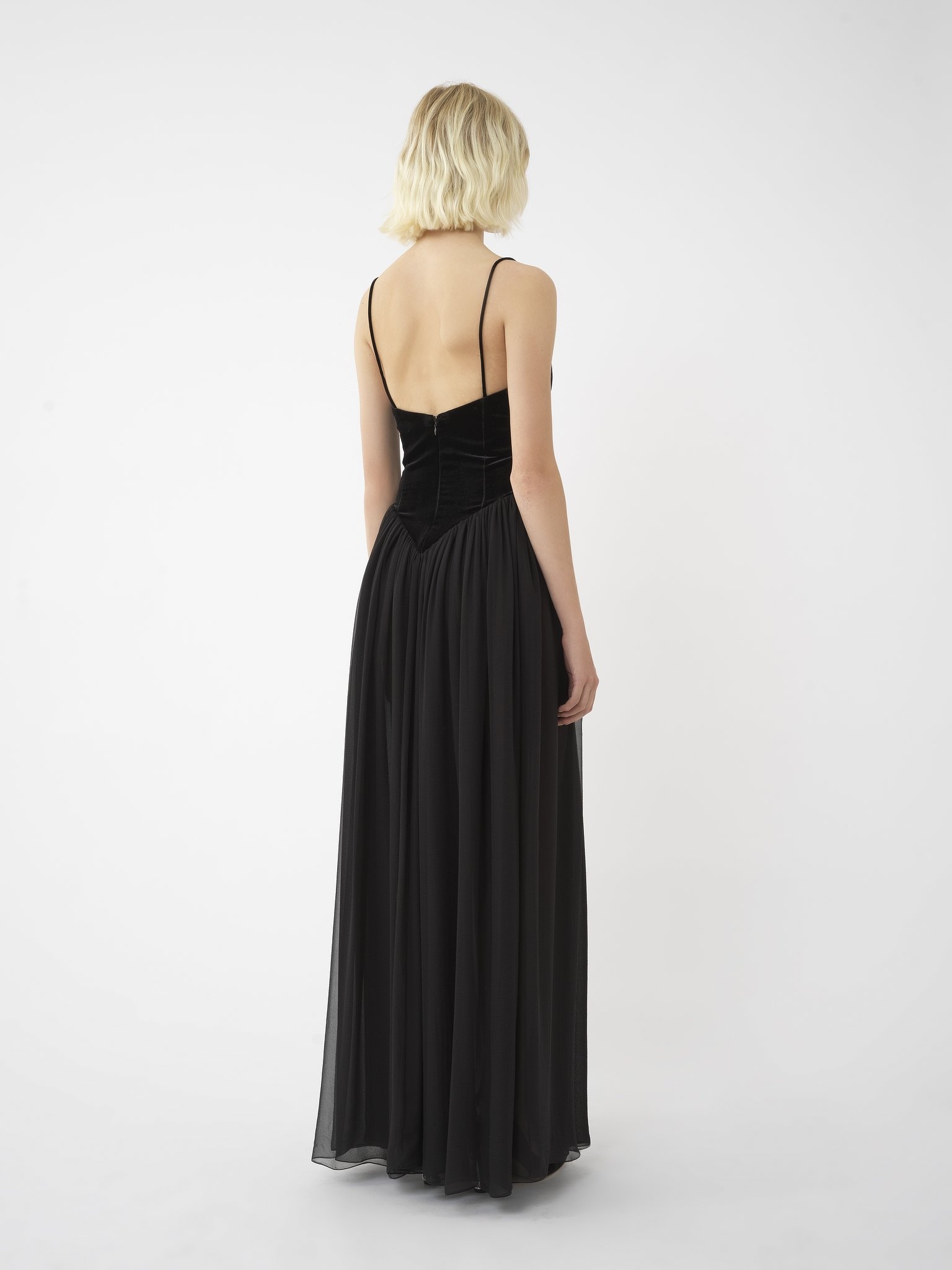 BI-MATERIAL EVENING DRESS - 6