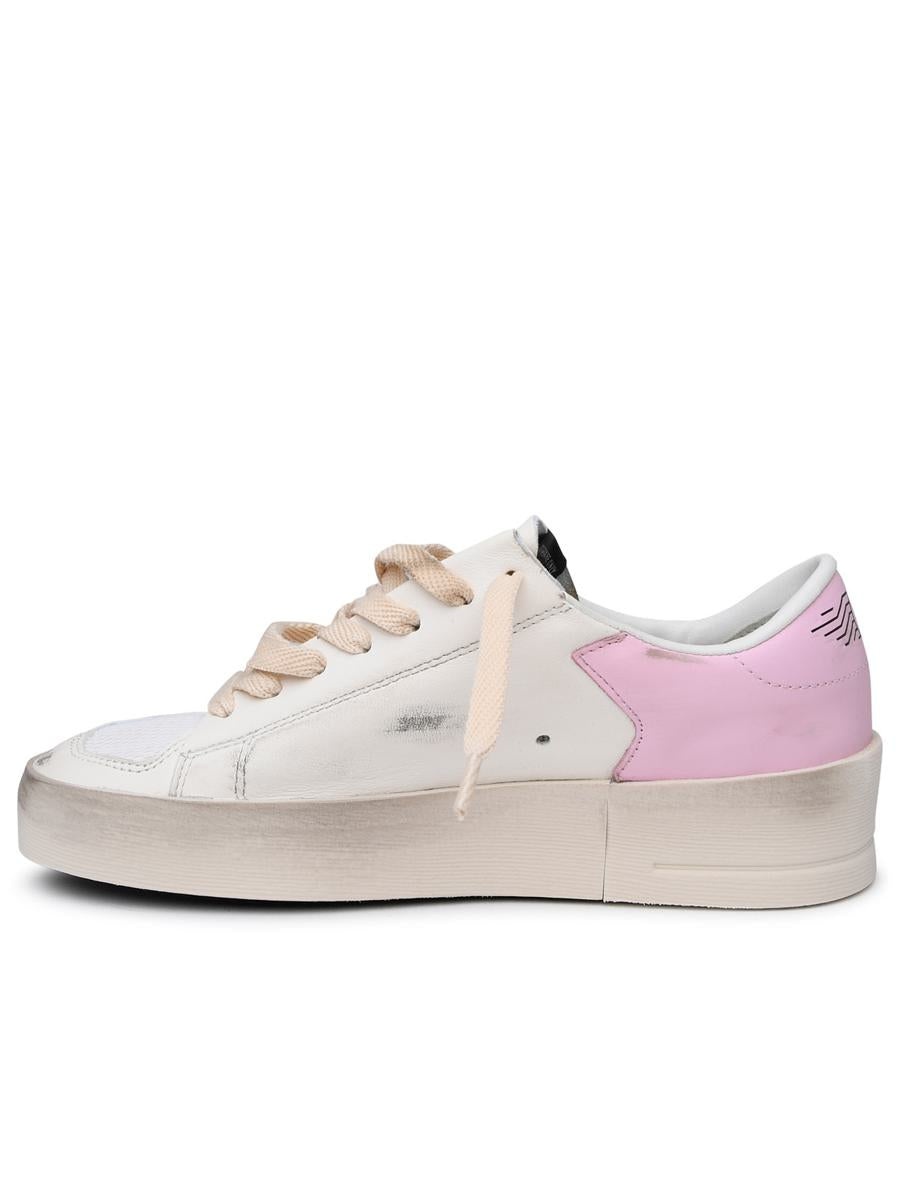 GOLDEN GOOSE STAND-UP SNEAKERS IN WHITE LEATHER BLEND - 3