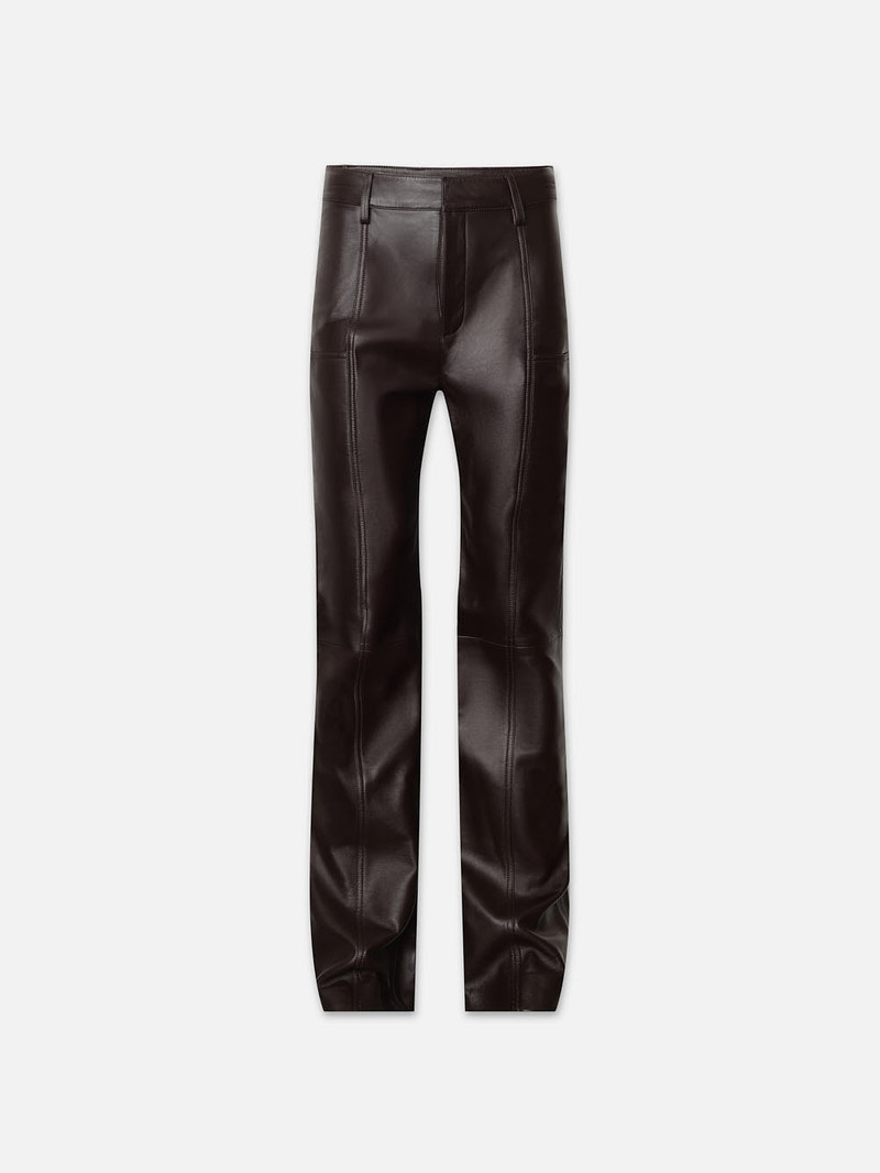 Seamed Leather Pant in Espresso 1