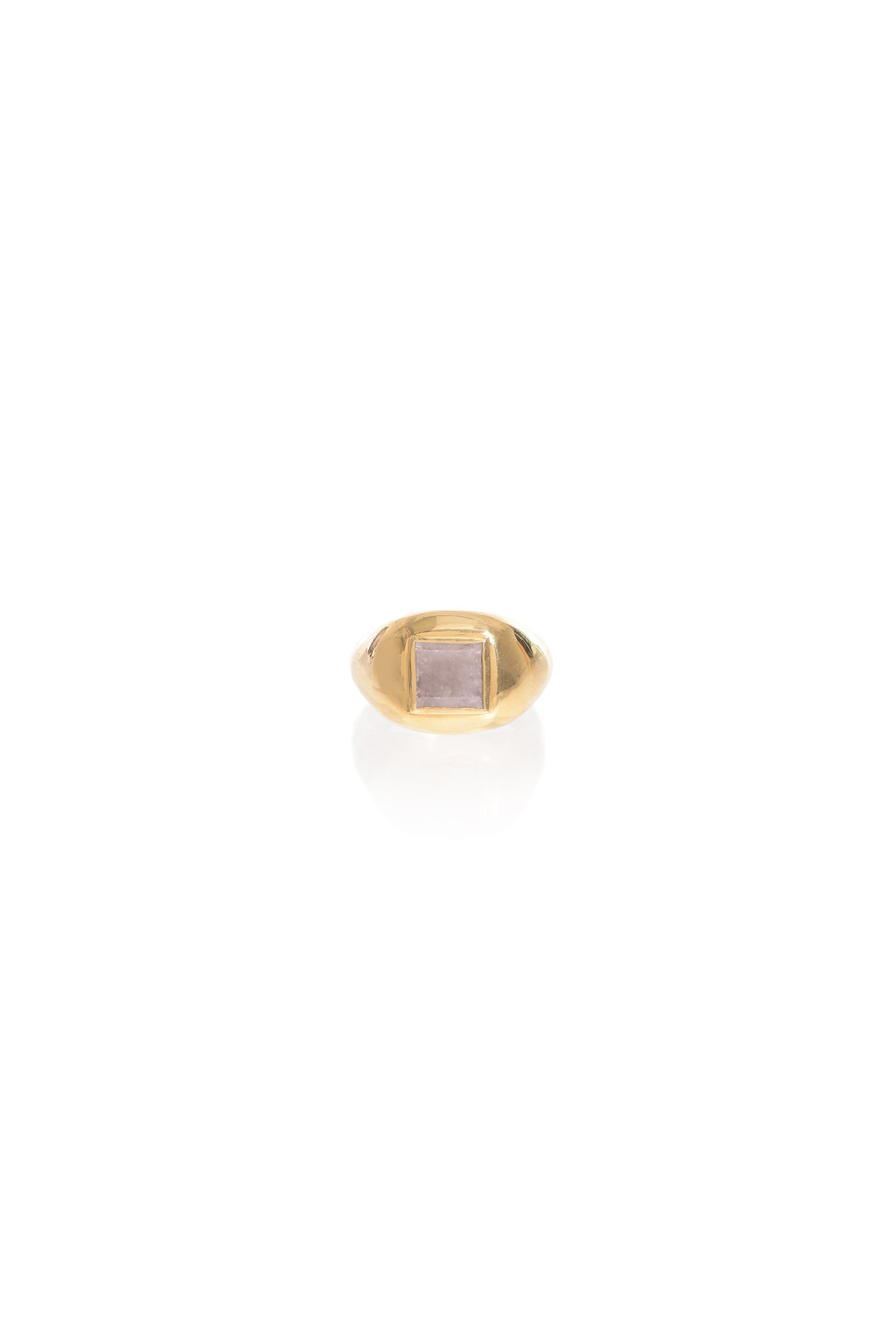 Medium Ring in 18k Gold & Rose Quartz Stone - 2