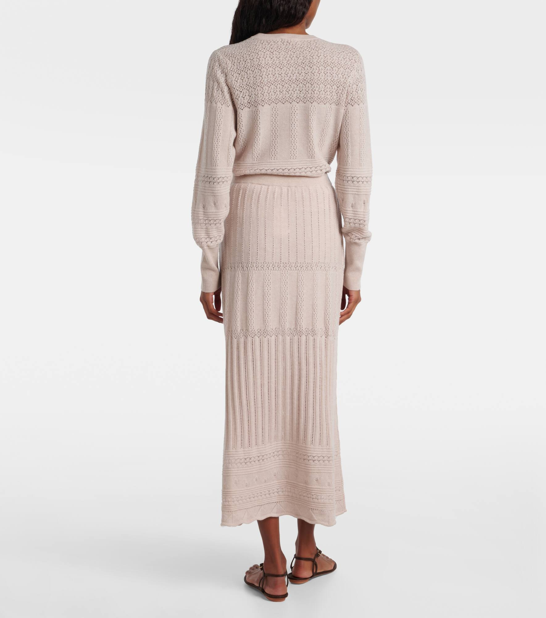 Rythmee pointelle wool and cashmere midi skirt - 3