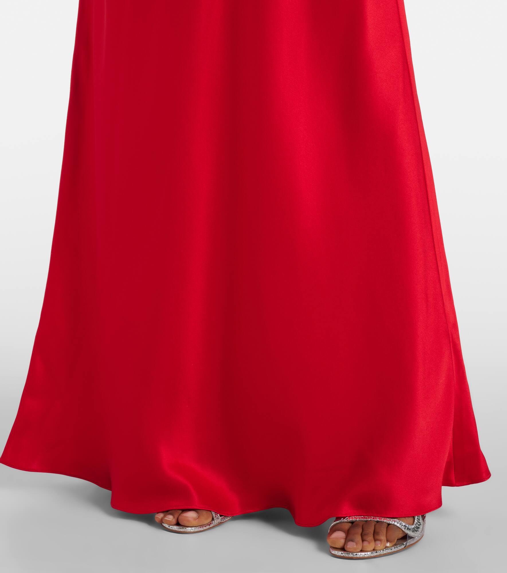 Lace-trimmed silk-blend satin gown - 6