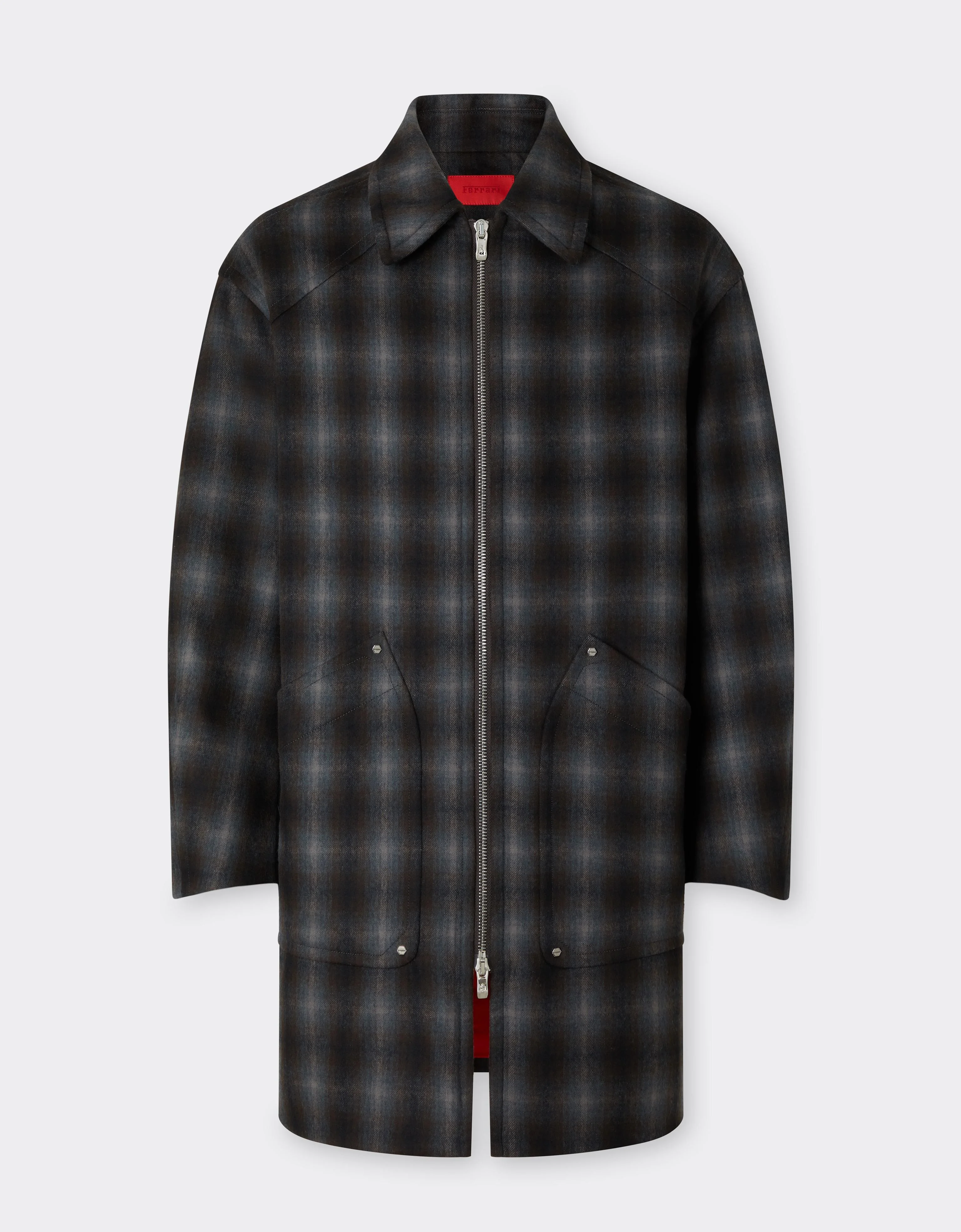 Tartan Wool Flannel Pea Coat - 1