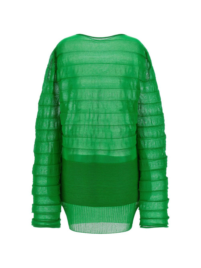 ISSEY MIYAKE contrasting knitted moving knit top outlook