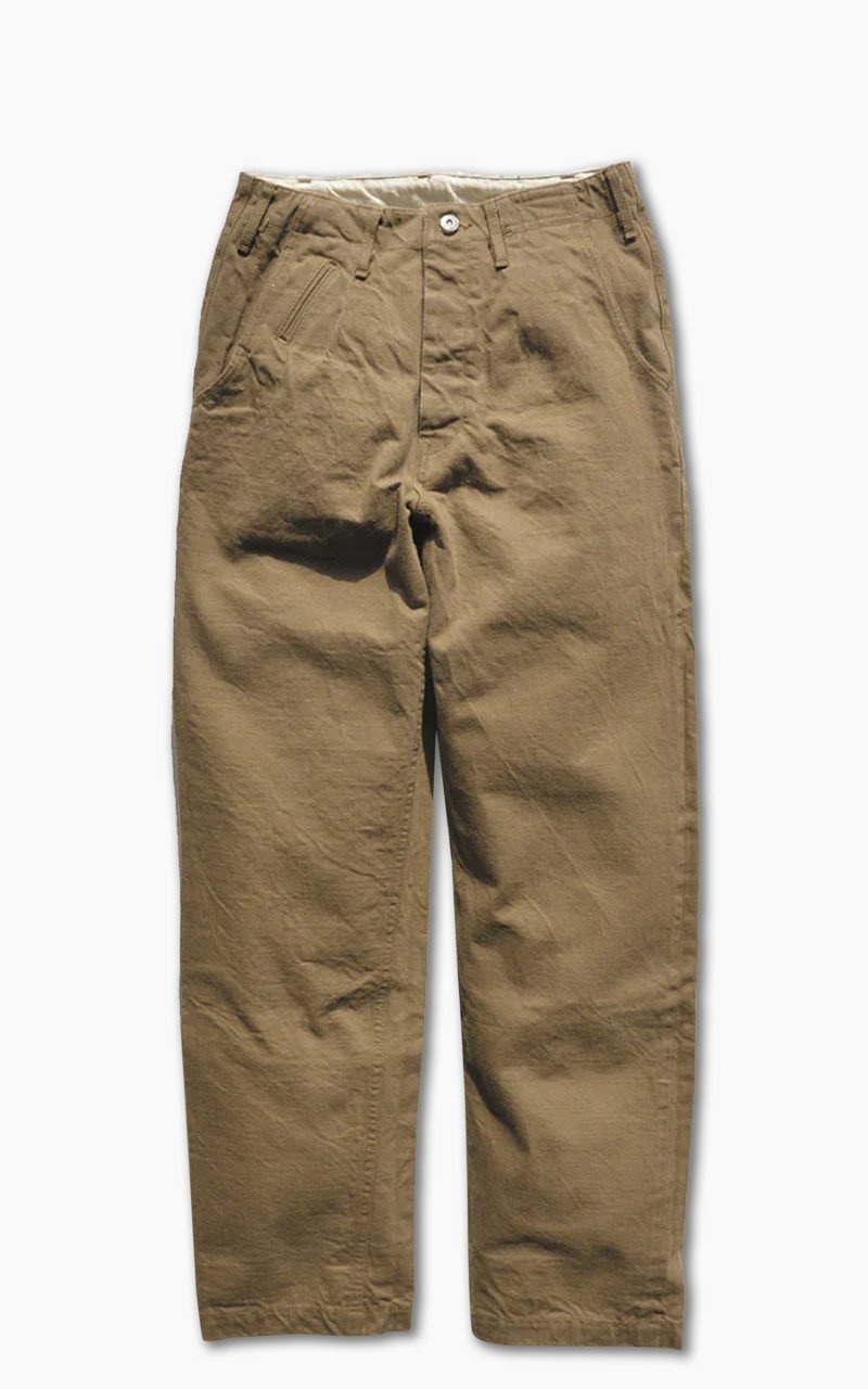 SJ48CP WIDE STRAIGHT CHINO SELVEDGE KHAKI 15OZ - 1