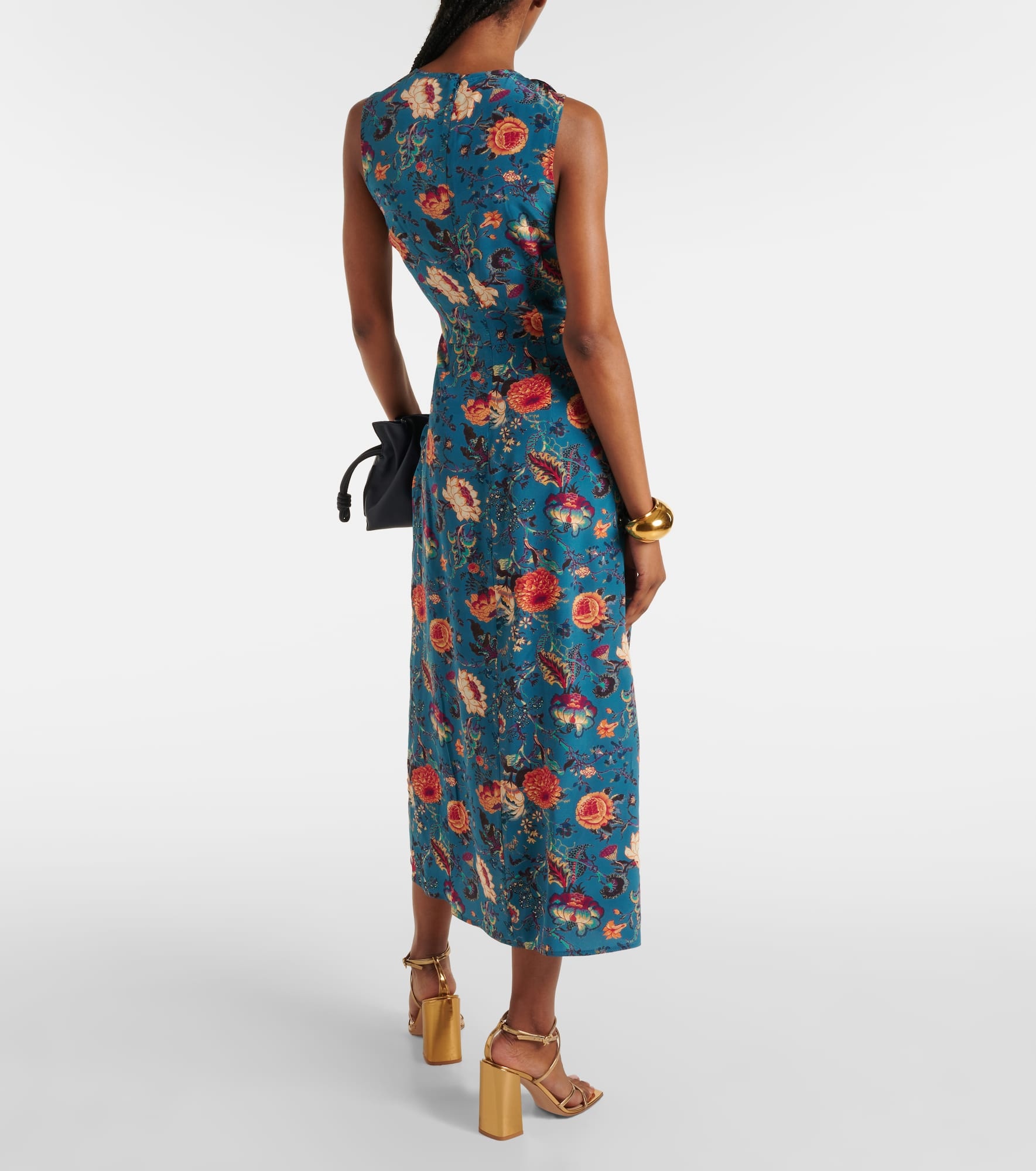 Lorna floral silk midi dress - 3