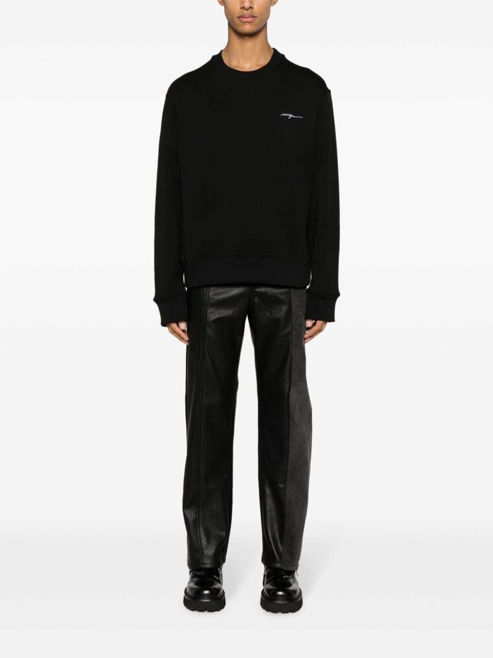 logo-embroidered cotton sweatshirt - 2