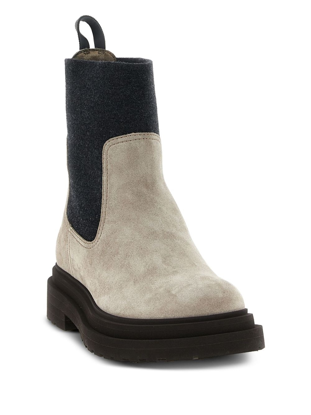 knit-insert suede boots - 2