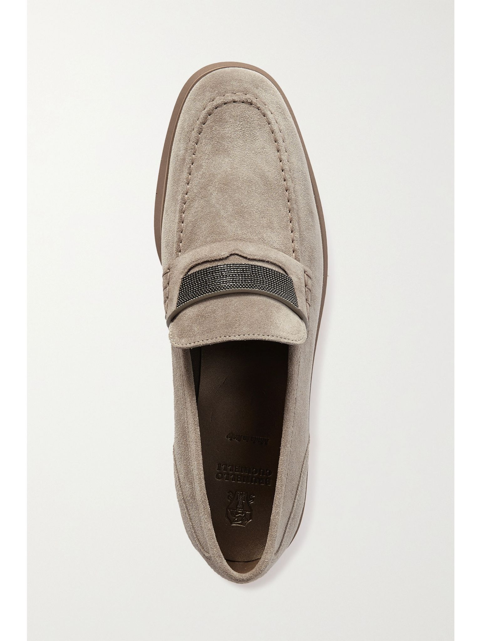 Embellished suede loafers Gray - 5