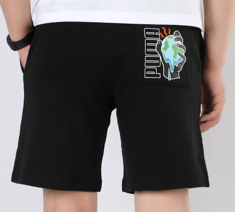 PUMA Trendy Casual Graphic Shorts 'Black' 530162-01 - 5