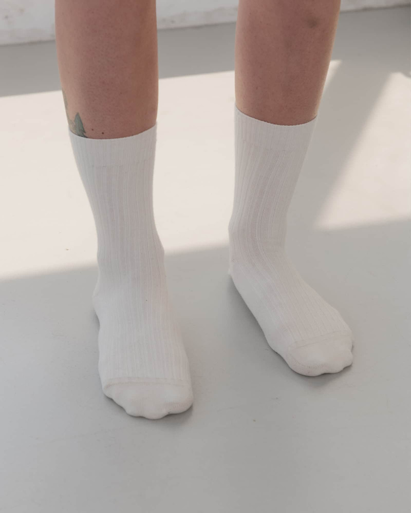 Rib Overankle Socks - Organic Cotton Rib 4