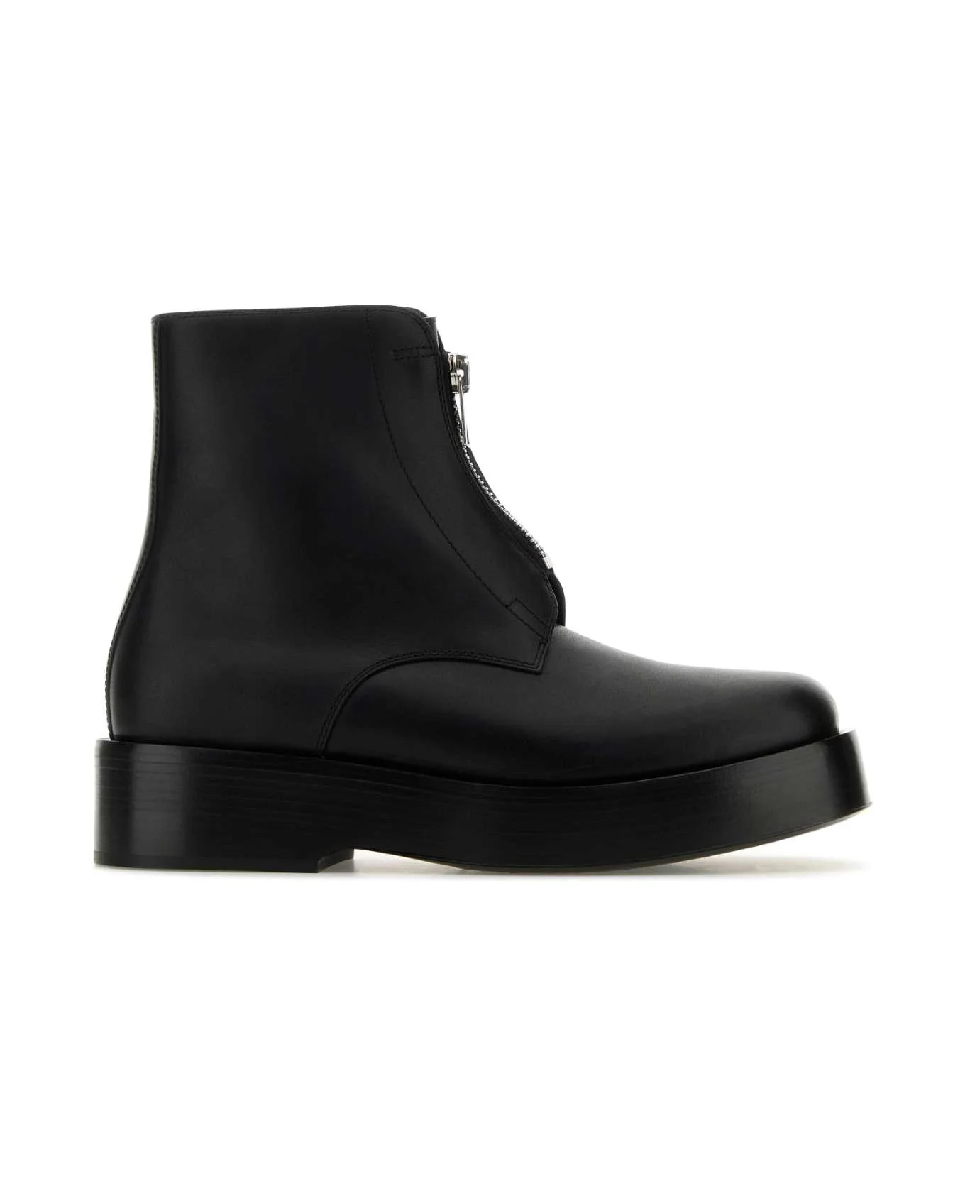 Black Leather Torino Ankle Boots - 1