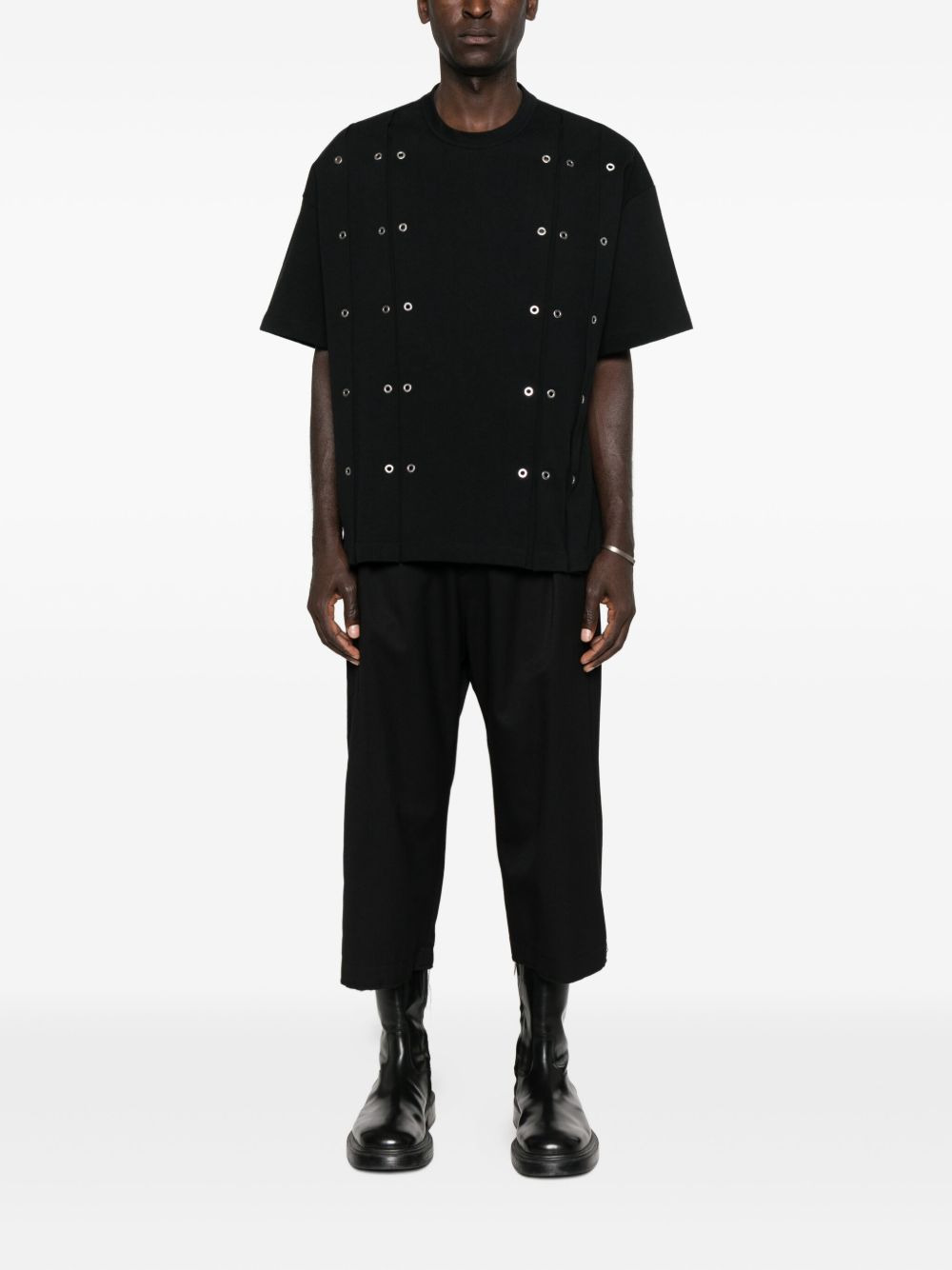 eyelet-detail T-shirt - 2