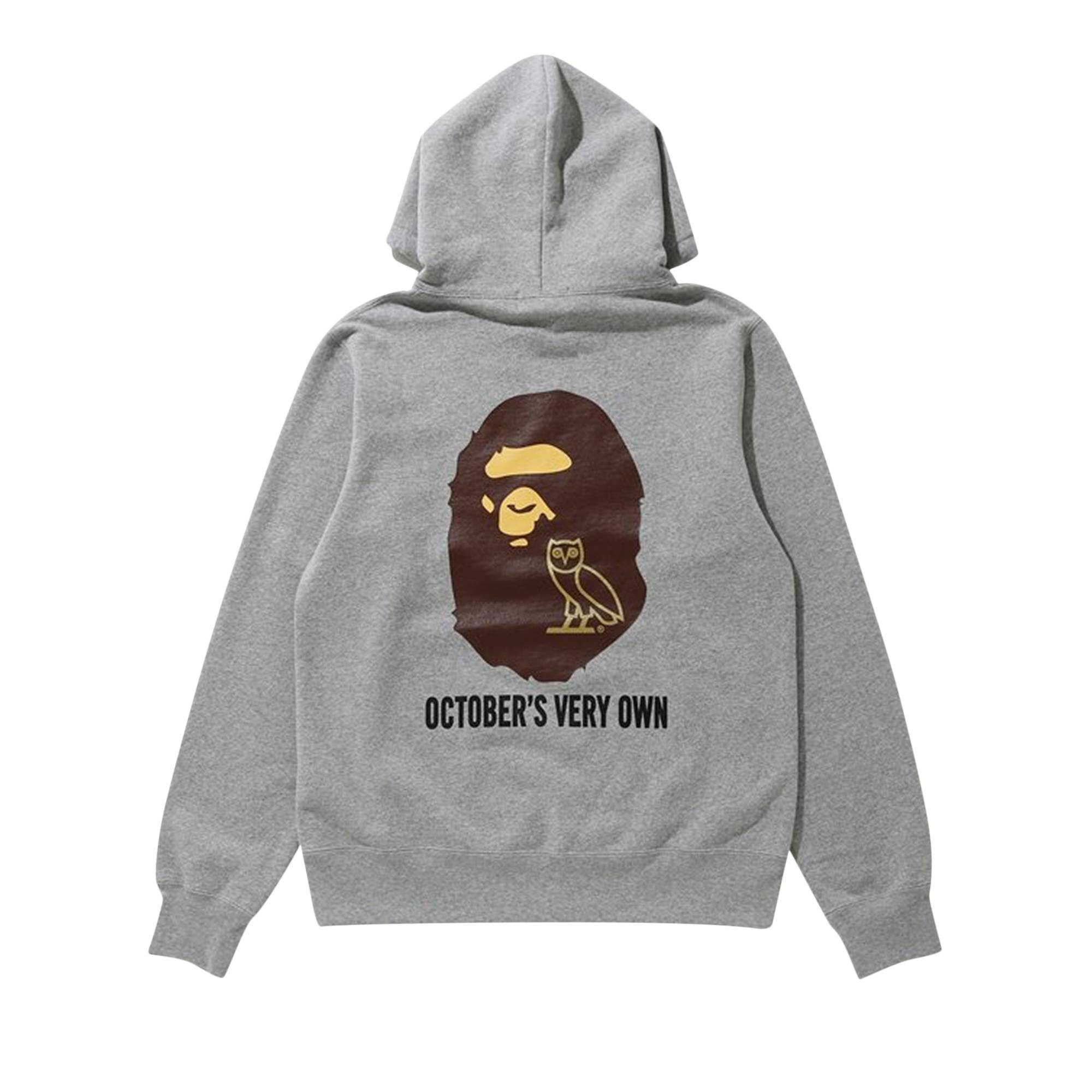 BAPE x OVO Pullover Hoodie 'Gray' - 2