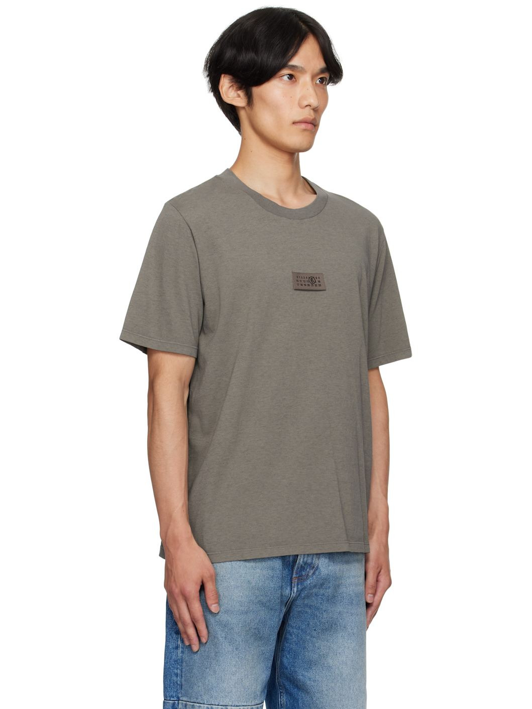 Taupe Logo Patch T-shirt - 2