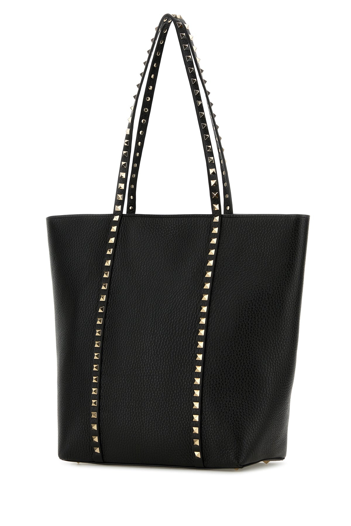Black leather Rockstud shopping bag - 2