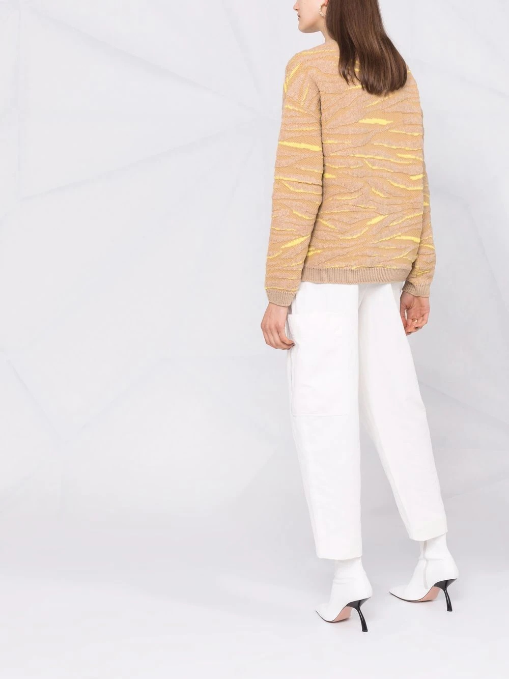 tiger-pattern knitted cardigan - 4