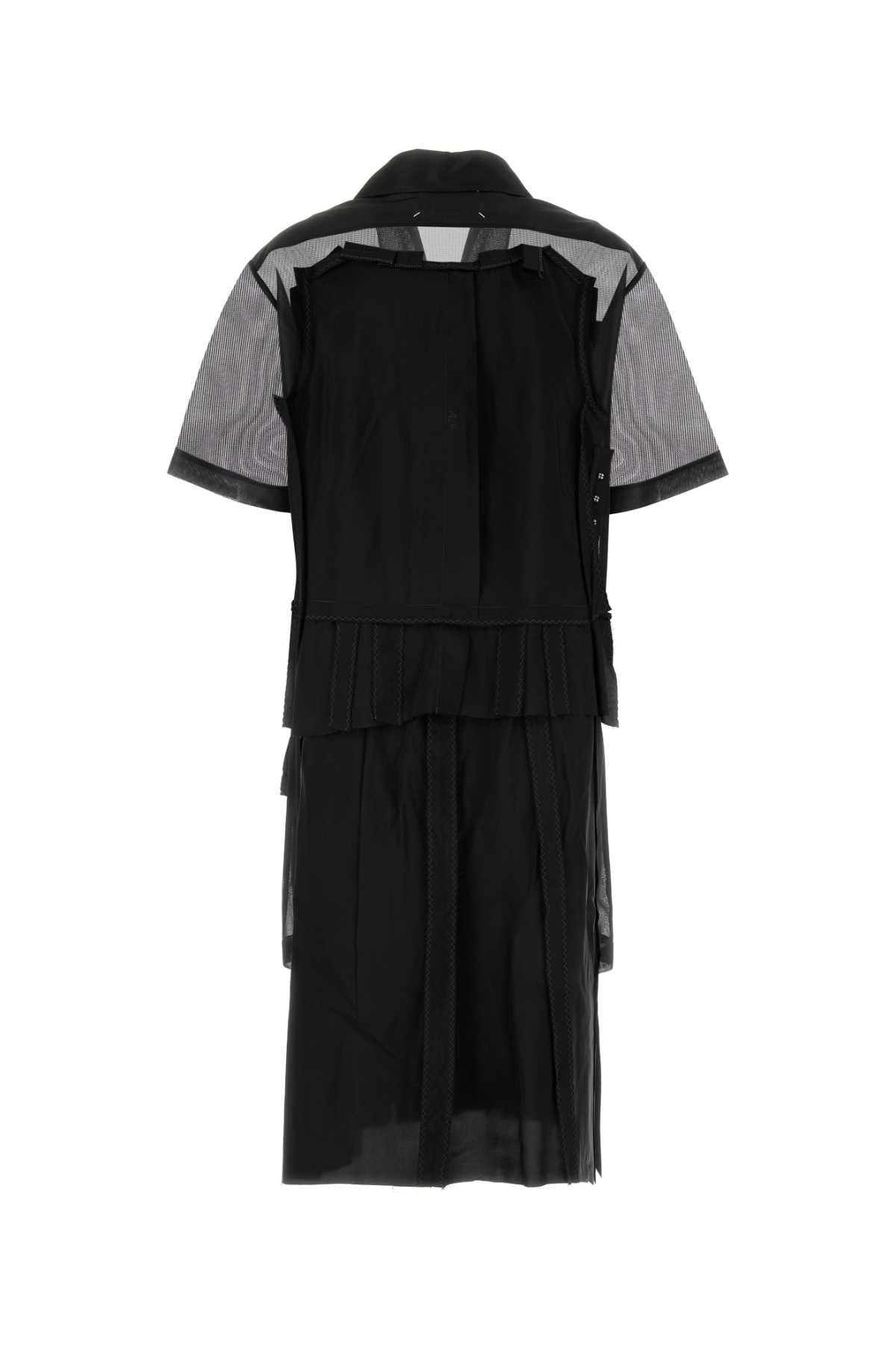 Maison Margiela Women Black Mesh Shirt Dress - 2