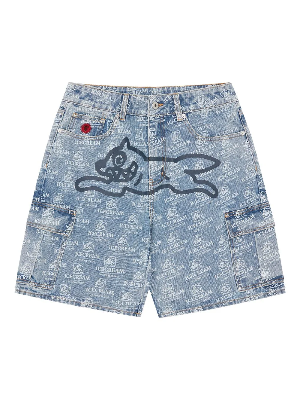 logo-print cargo shorts - 1