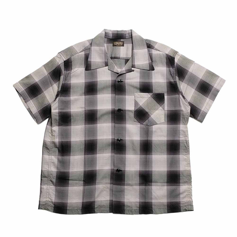 SUGAR CANE COTTON OMBRE PLAID - S/S OPEN SHIRT - SC39724 outlook