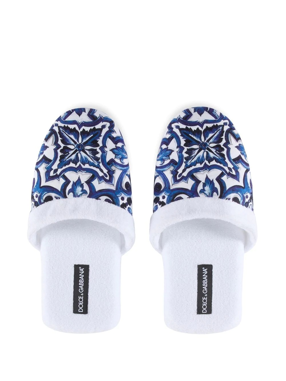 Barocco-print terry-cloth slippers - 4