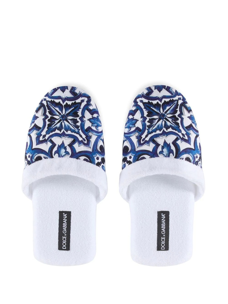 Barocco-print terry-cloth slippers 4