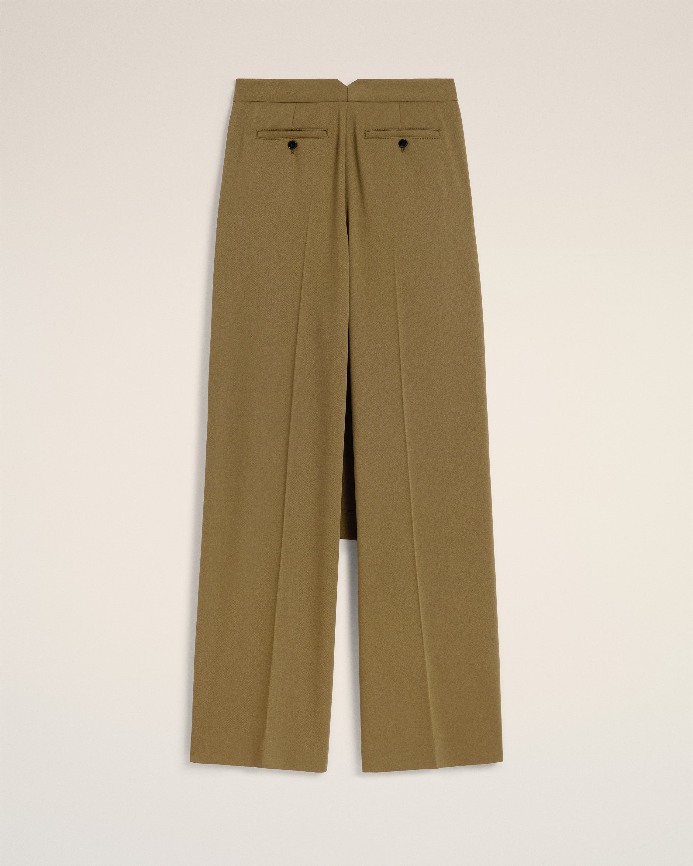GREEN WOOL FRONT PANEL LARGE TROUSERS - 7
