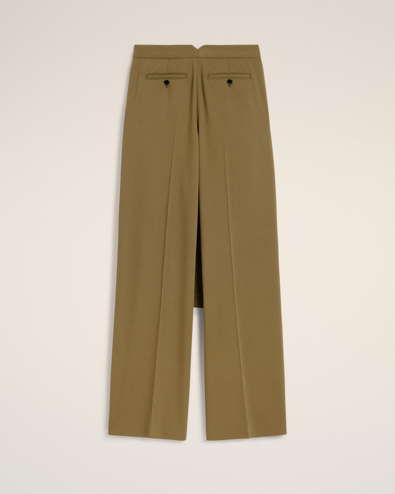 GREEN WOOL FRONT PANEL LARGE TROUSERS 7