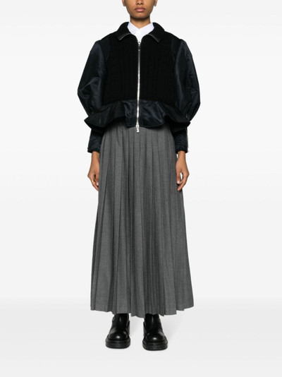 Noir Kei Ninomiya panelled peplum bomber jacket outlook