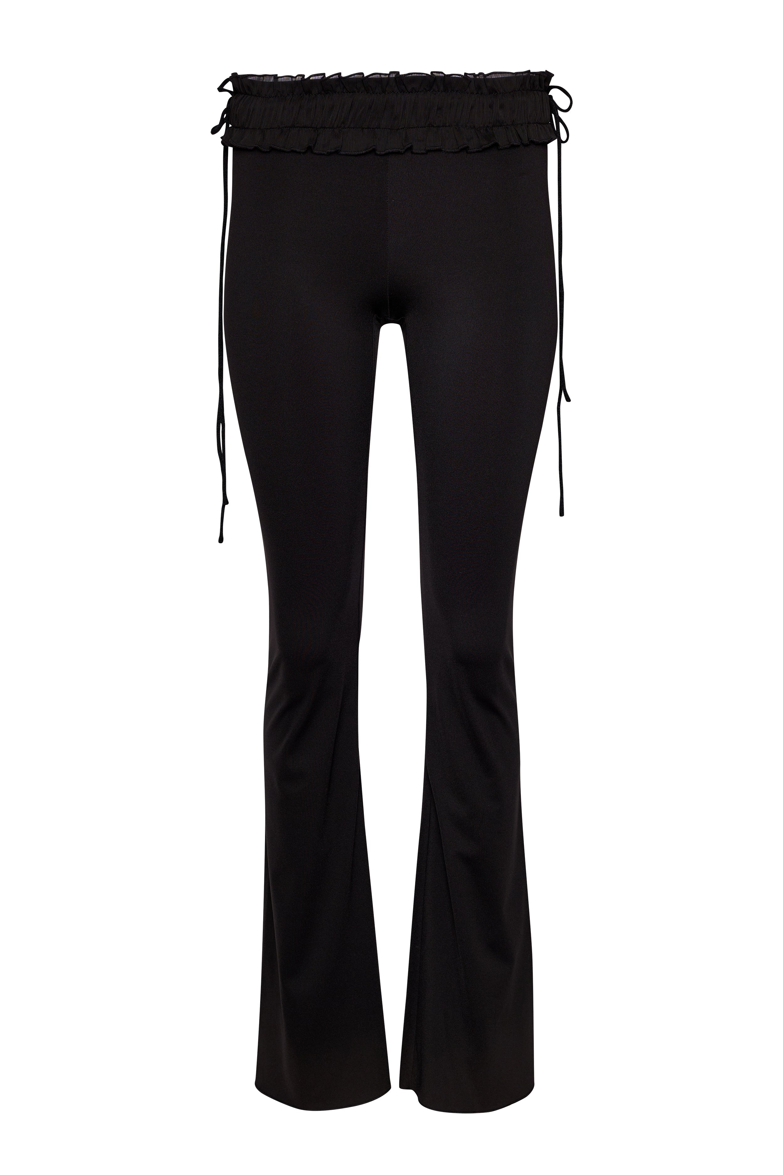 RUCHED SIDE TIE STRETCH PANT - 1