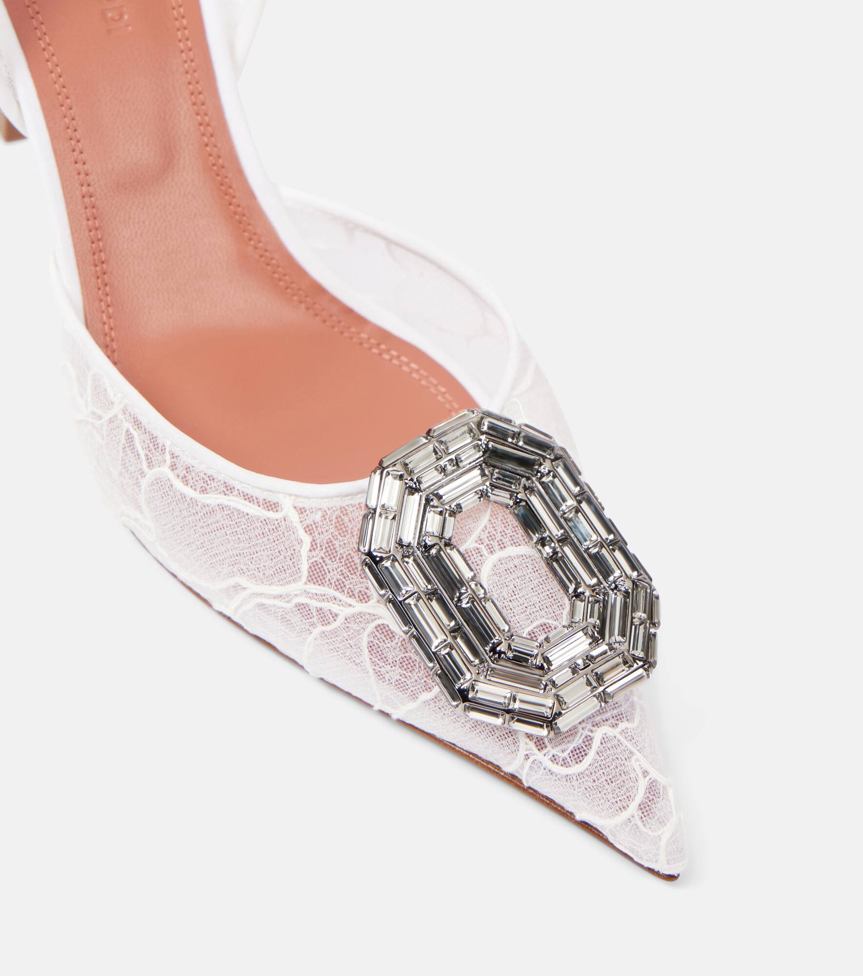 Camelia 90 embellished lace slingback sandals - 5