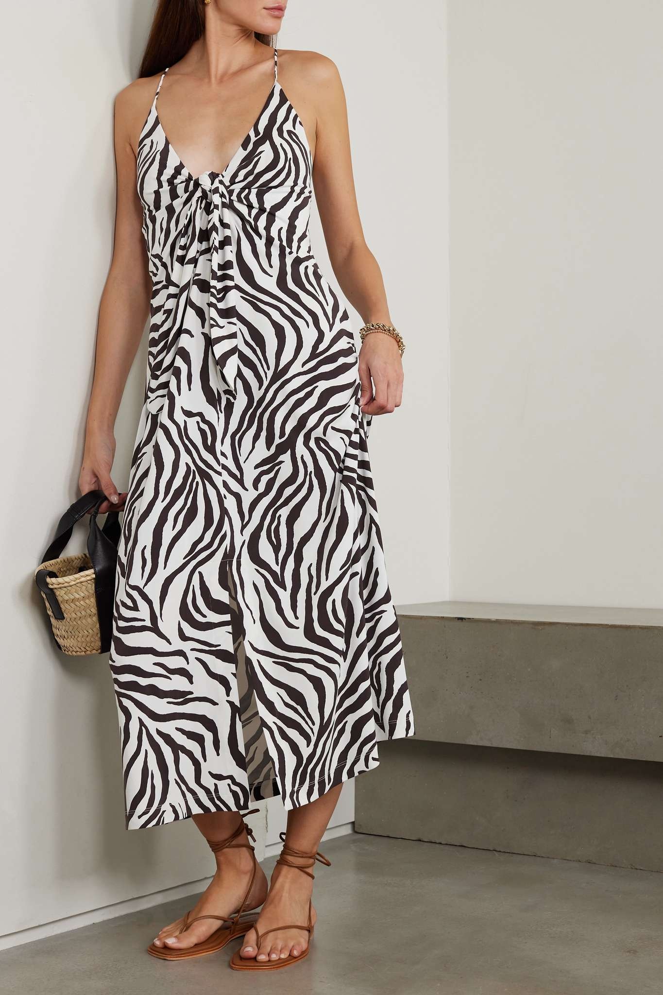 Danilo zebra-print stretch-knit midi dress - 2