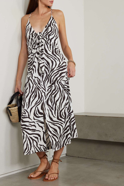 Max Mara Danilo zebra-print stretch-knit midi dress outlook