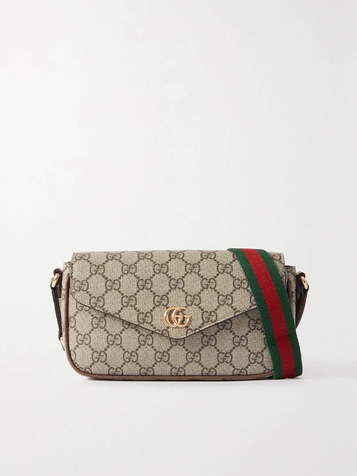 Ophidia Leather-trimmed Printed Coated-canvas Shoulder Bag - 1