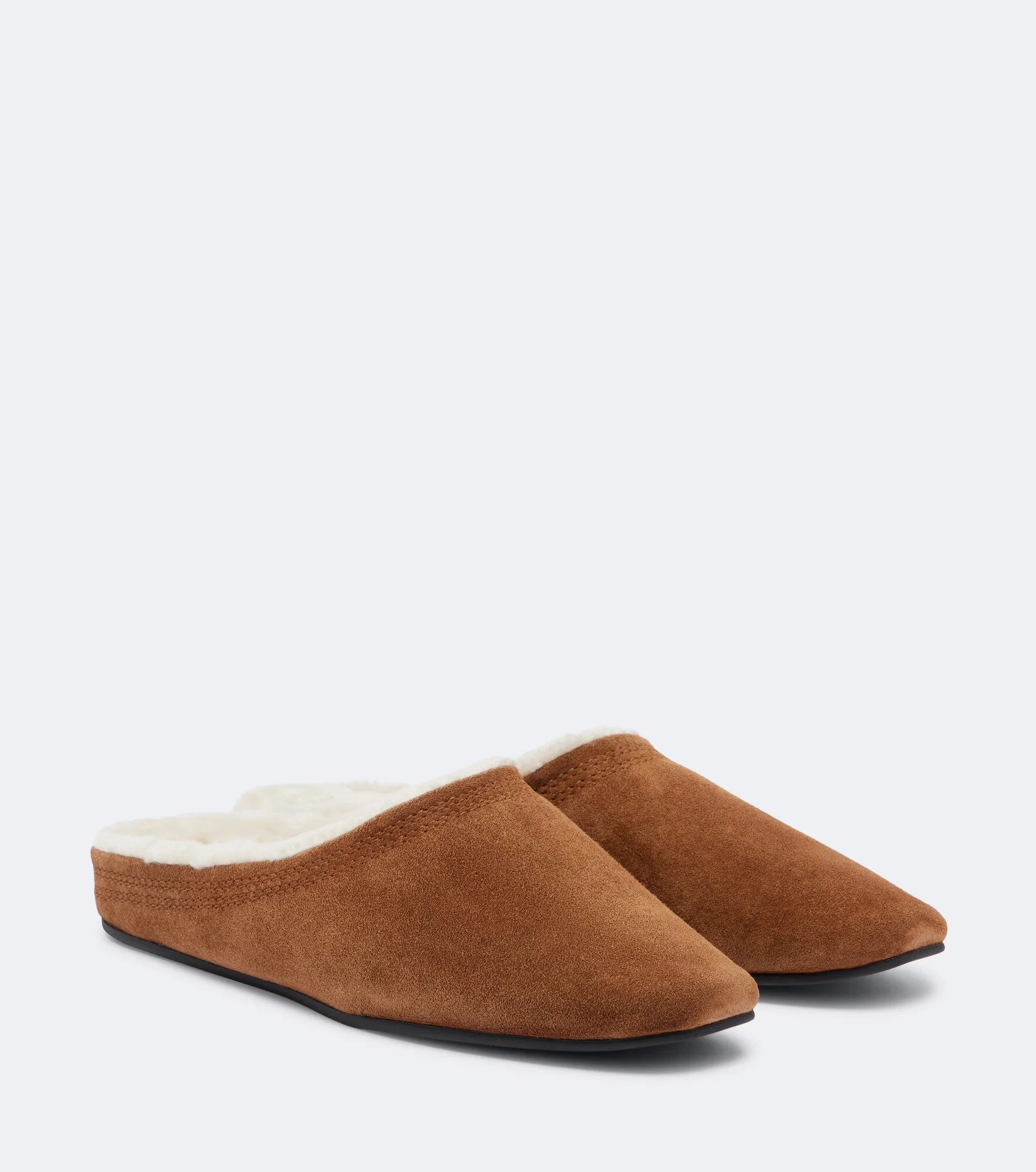 Narcisa shearling-lined suede mules - 1