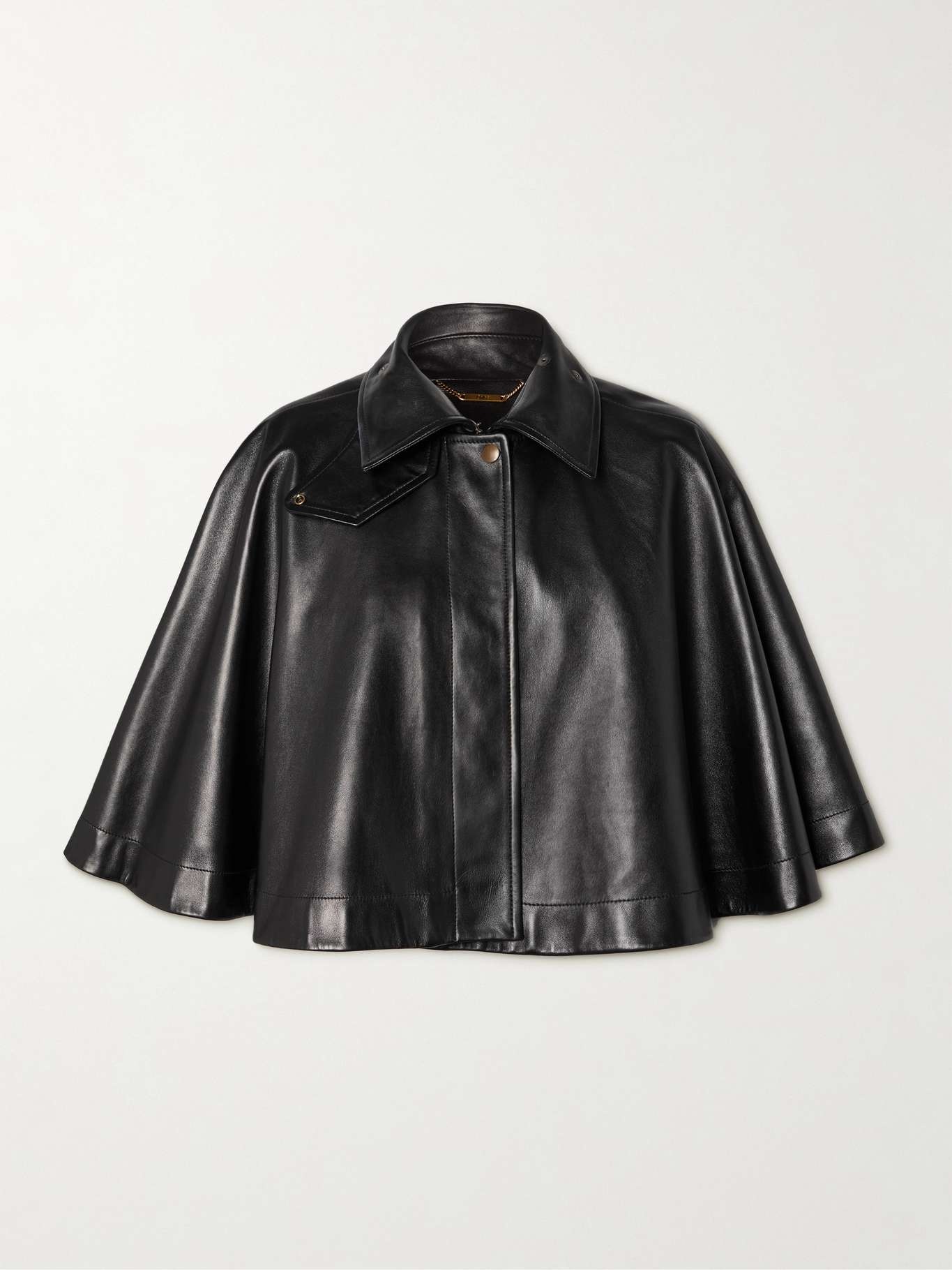 Cropped leather cape - 1