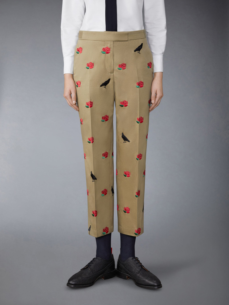 Cotton Twill Rose and Raven Chino Side Tab Trousers - 1