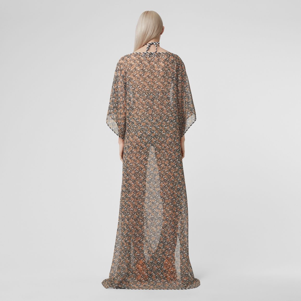 Monogram Print Silk Kaftan - 4