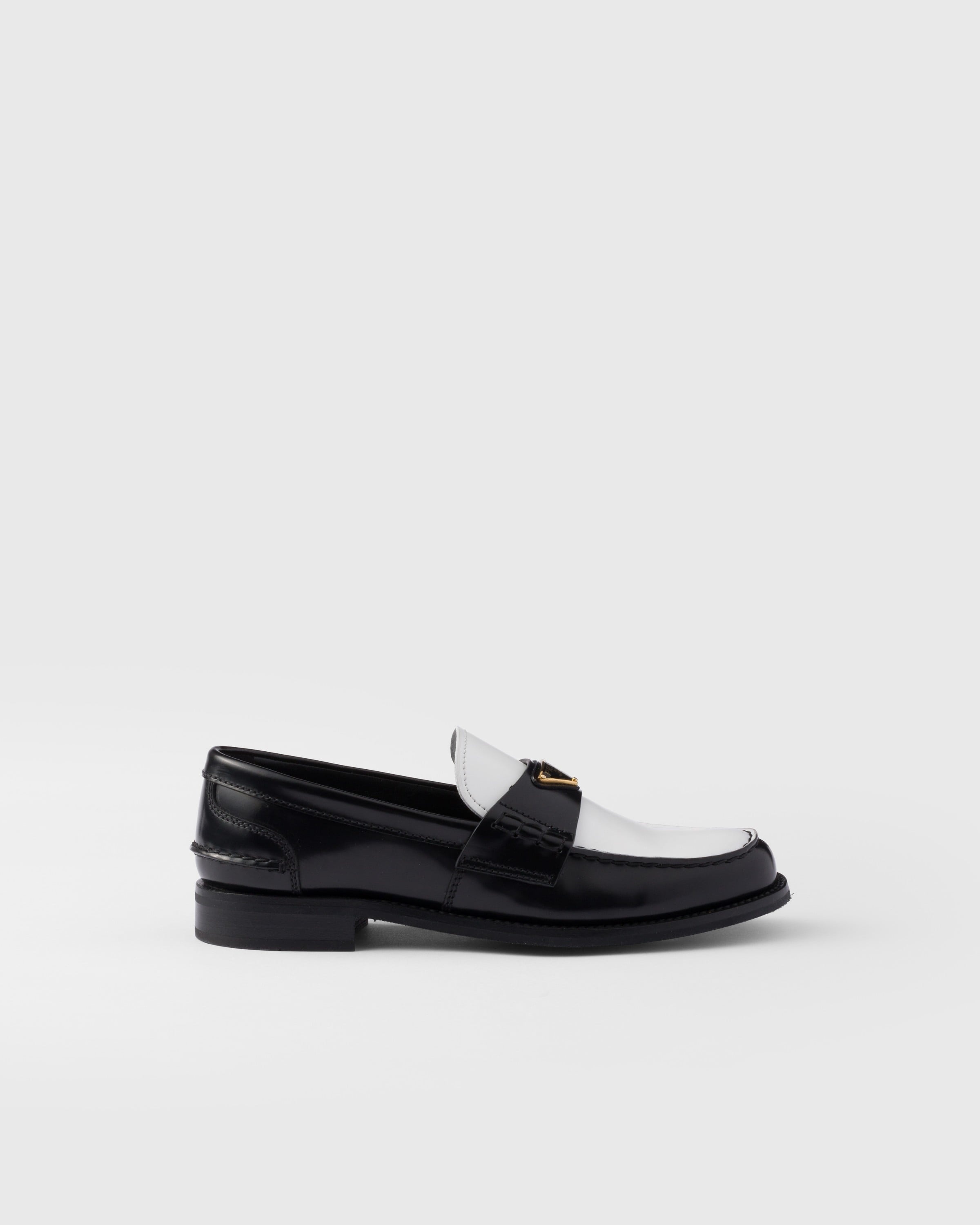 Two-tone brushed leather loafers - 2
