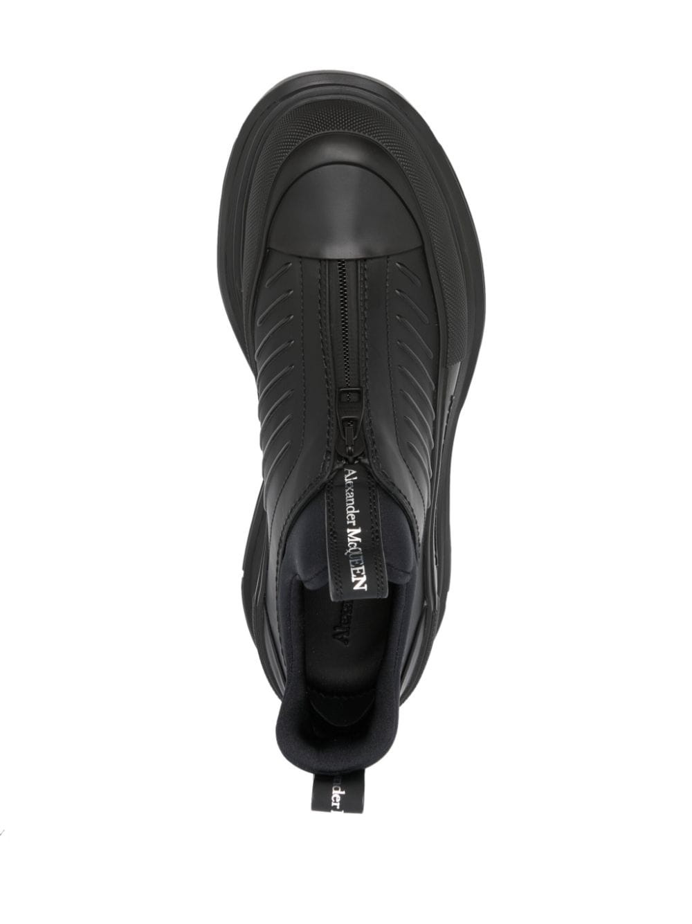 zip-up leathers sneakers - 4