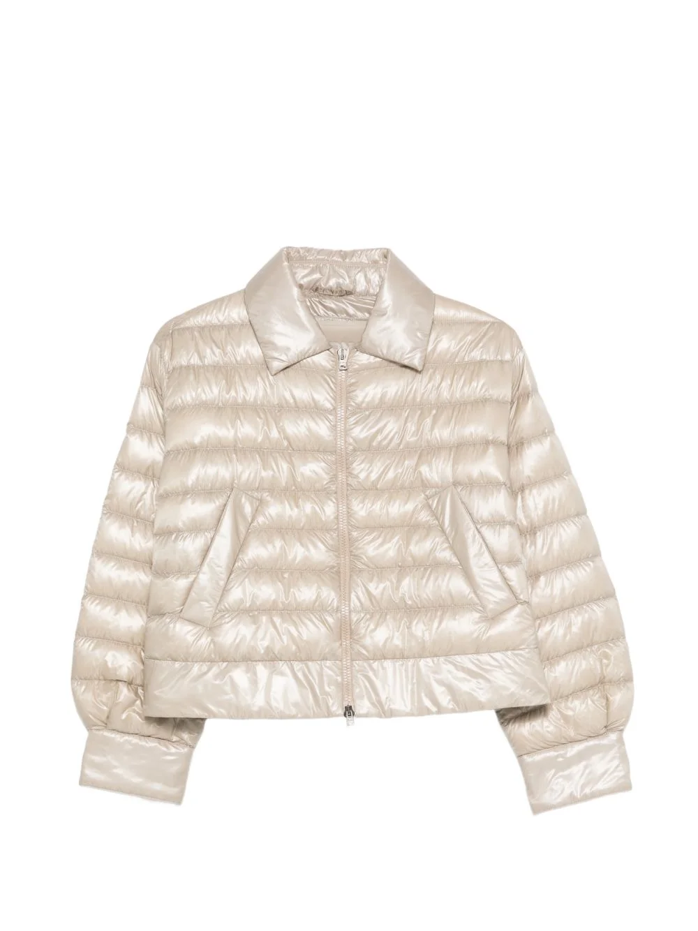 polo-collar padded jacket - 1