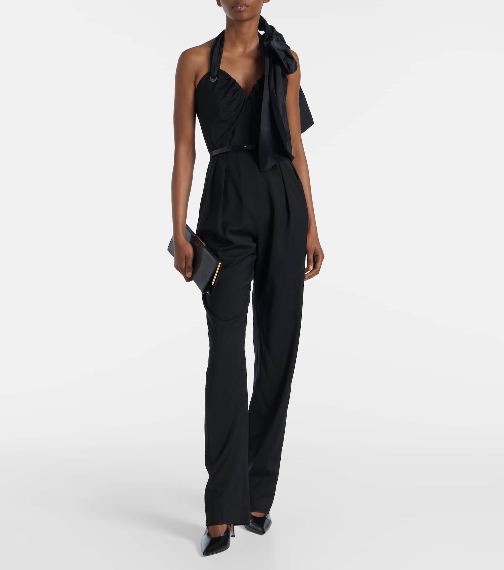 Asymmetric virgin wool jumpsuit - 2