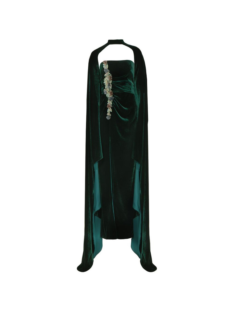 Brisha ruched crystal-detail gown 1