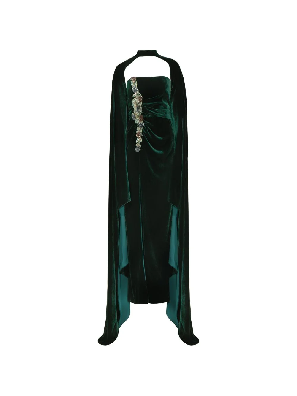Brisha ruched crystal-detail gown - 1