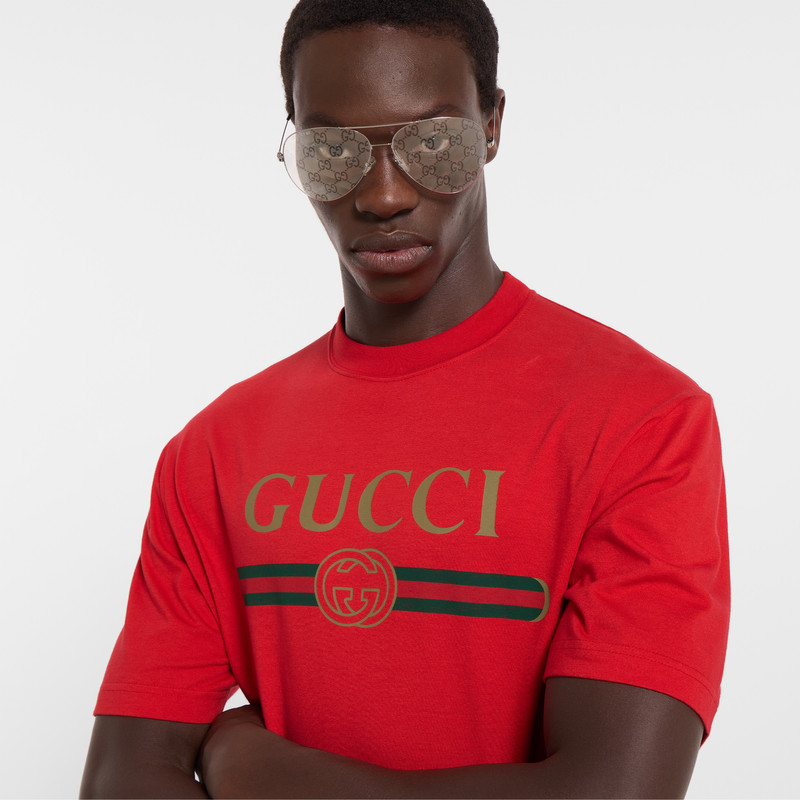 Silk blend jersey T-shirt with print 3